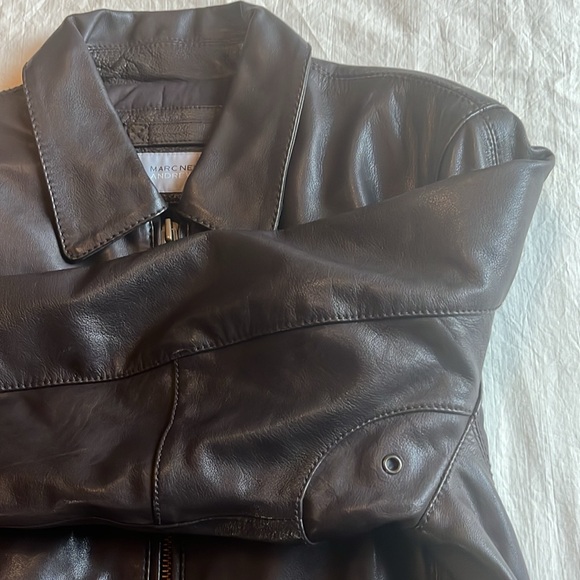 Marc New York Andrew Marc Leather Jacket Brown Medium - Picture 14 of 15